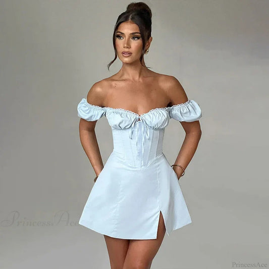 Waist Wrap A-line Off Shoulder Vacation Dress vacationdress-250223