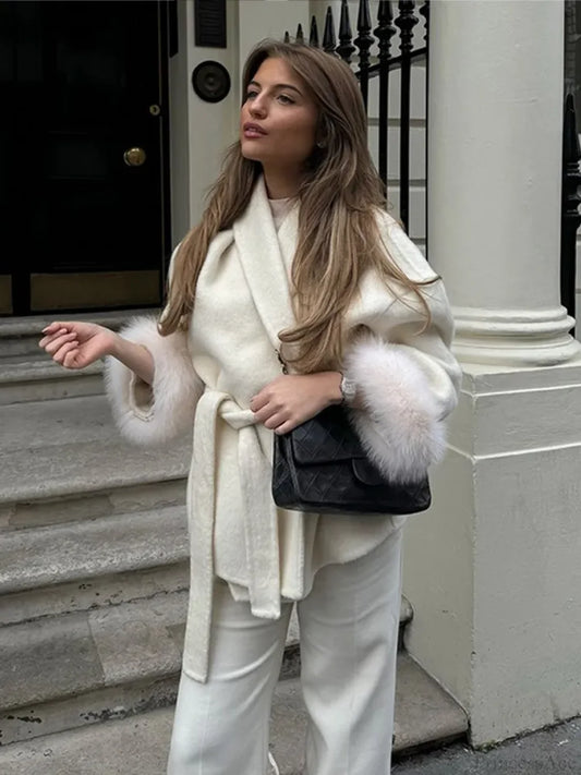 White Detachable Lace Coat