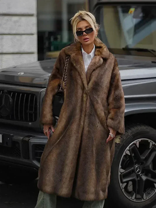 Winter Lapel Loose Long Coat