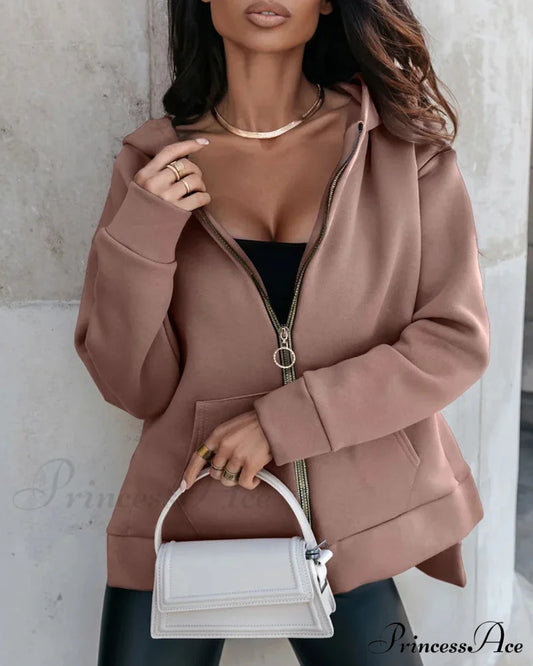 With Casual Coat Pocket Coats-L