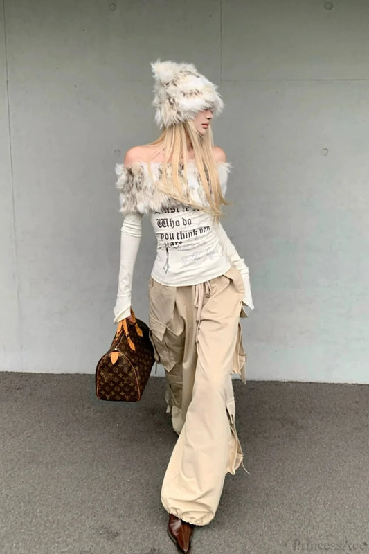 Y2K Sexy Letter Print Slim Long Sleeve Tee