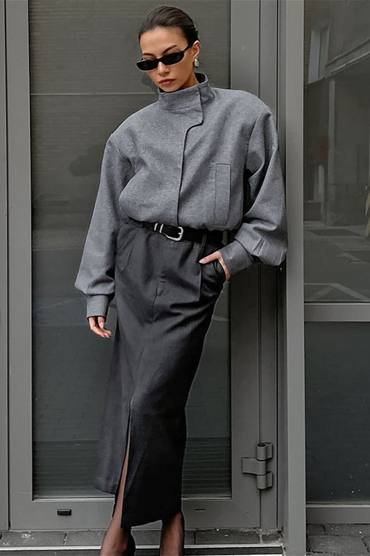 Modischer Kurzmantel aus Wollmischung