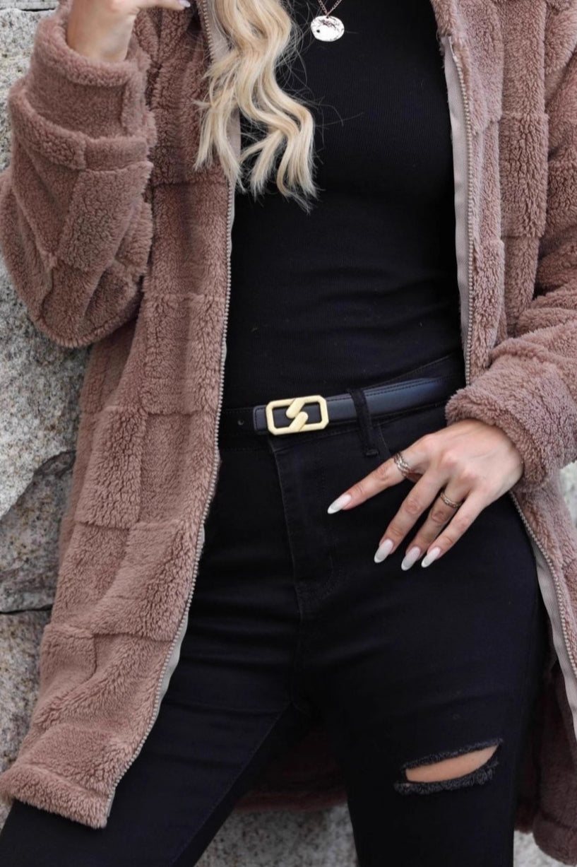 Hooded Long Fleece Cardigan Coat coats