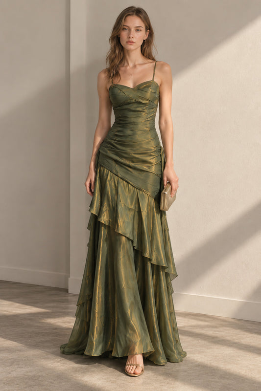 Chiffon Spaghetti Strap Maxi Dress