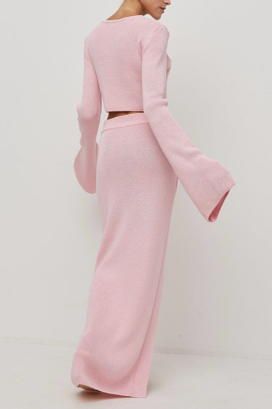 Cardigan-Set mit Glockenärmeln, Pulloverkleid