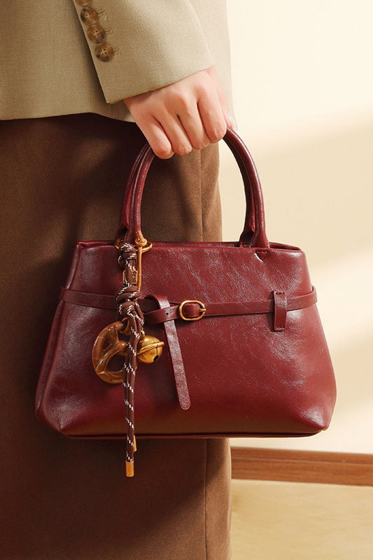 Rote Vintage-Luxe-Handtasche, Umhängetasche für den Alltag