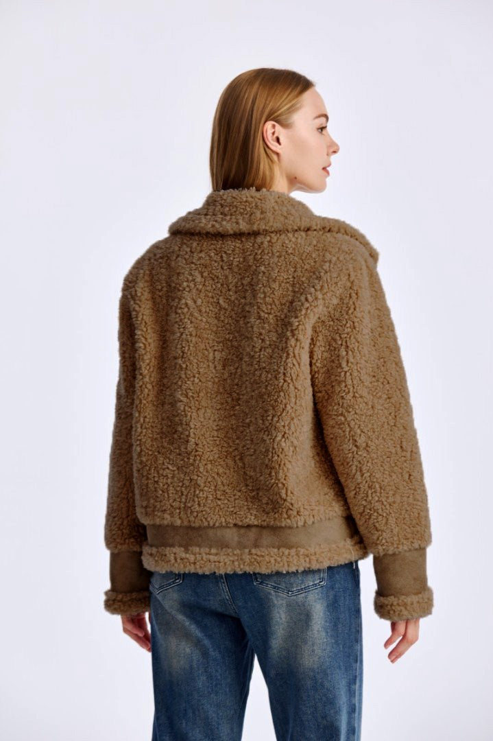 Shearling Lapel Collar Jacket
