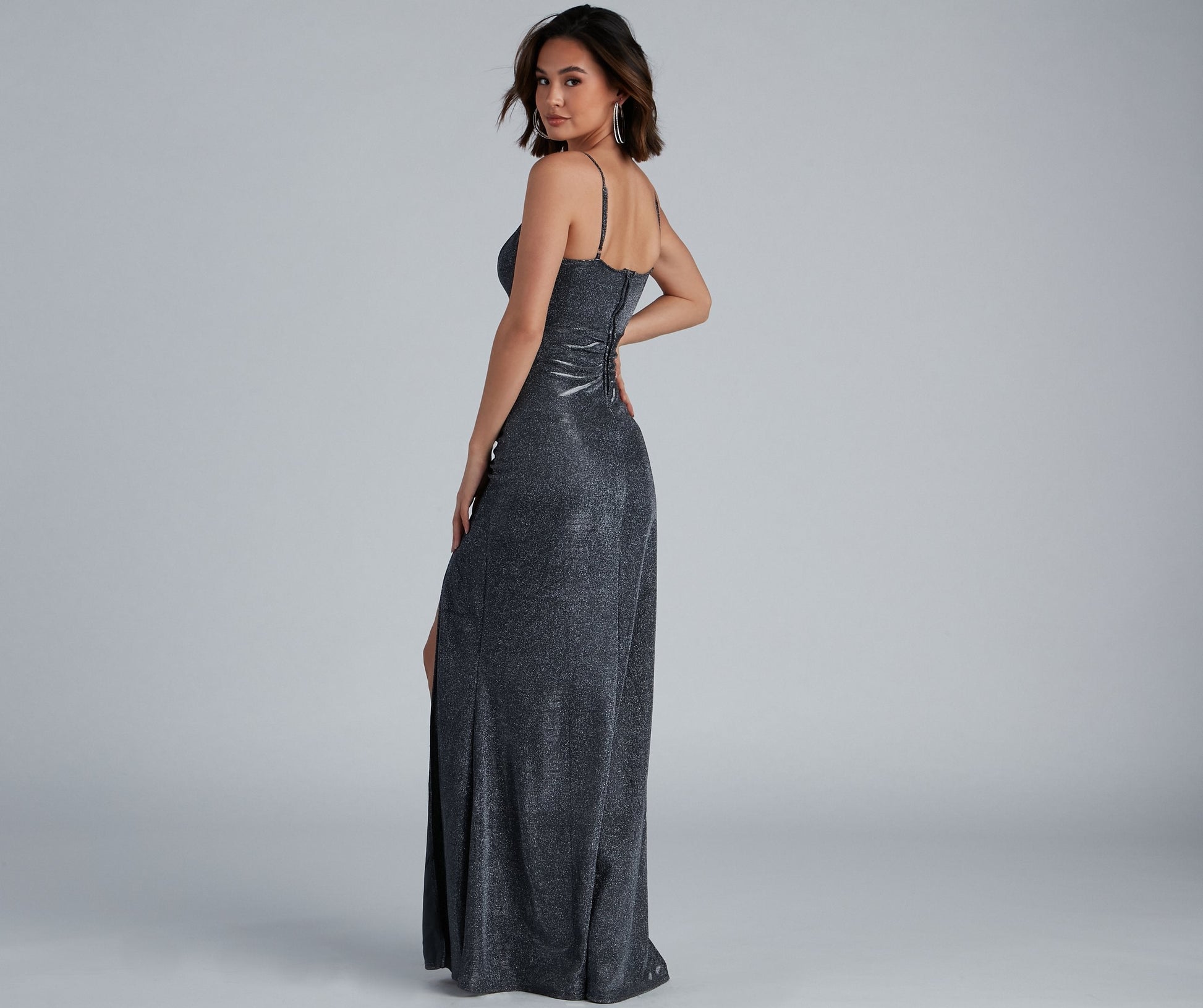 Quinn Formal High Charming Slit Glitter Dress S.o. Long Dresses
