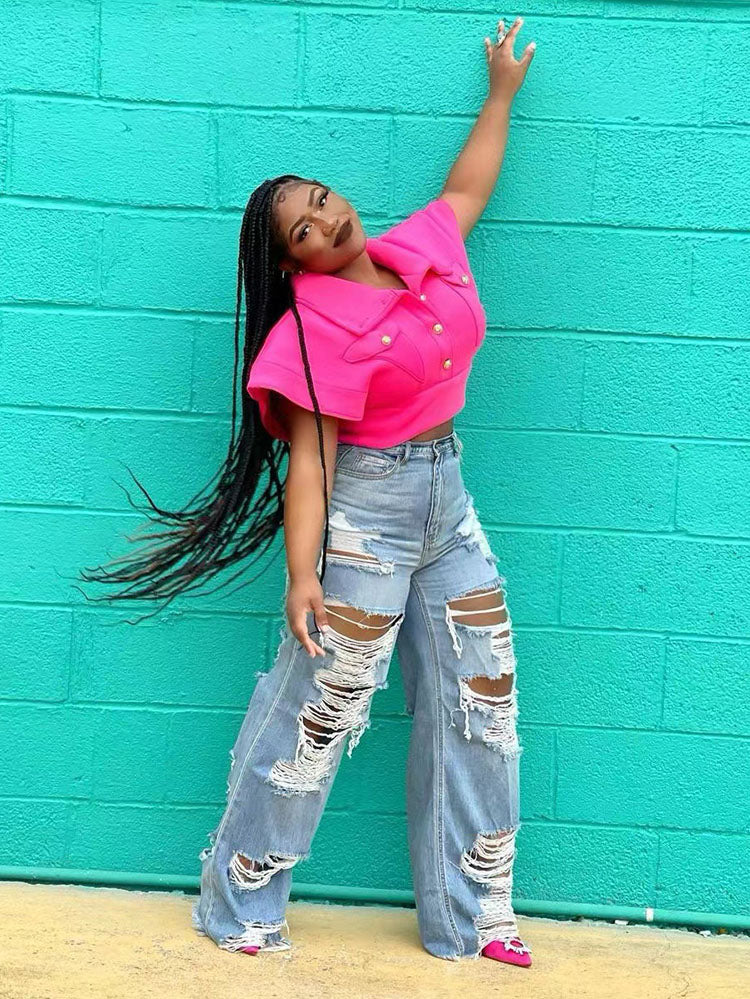 High Waist Graceful Pu Pants Jeans