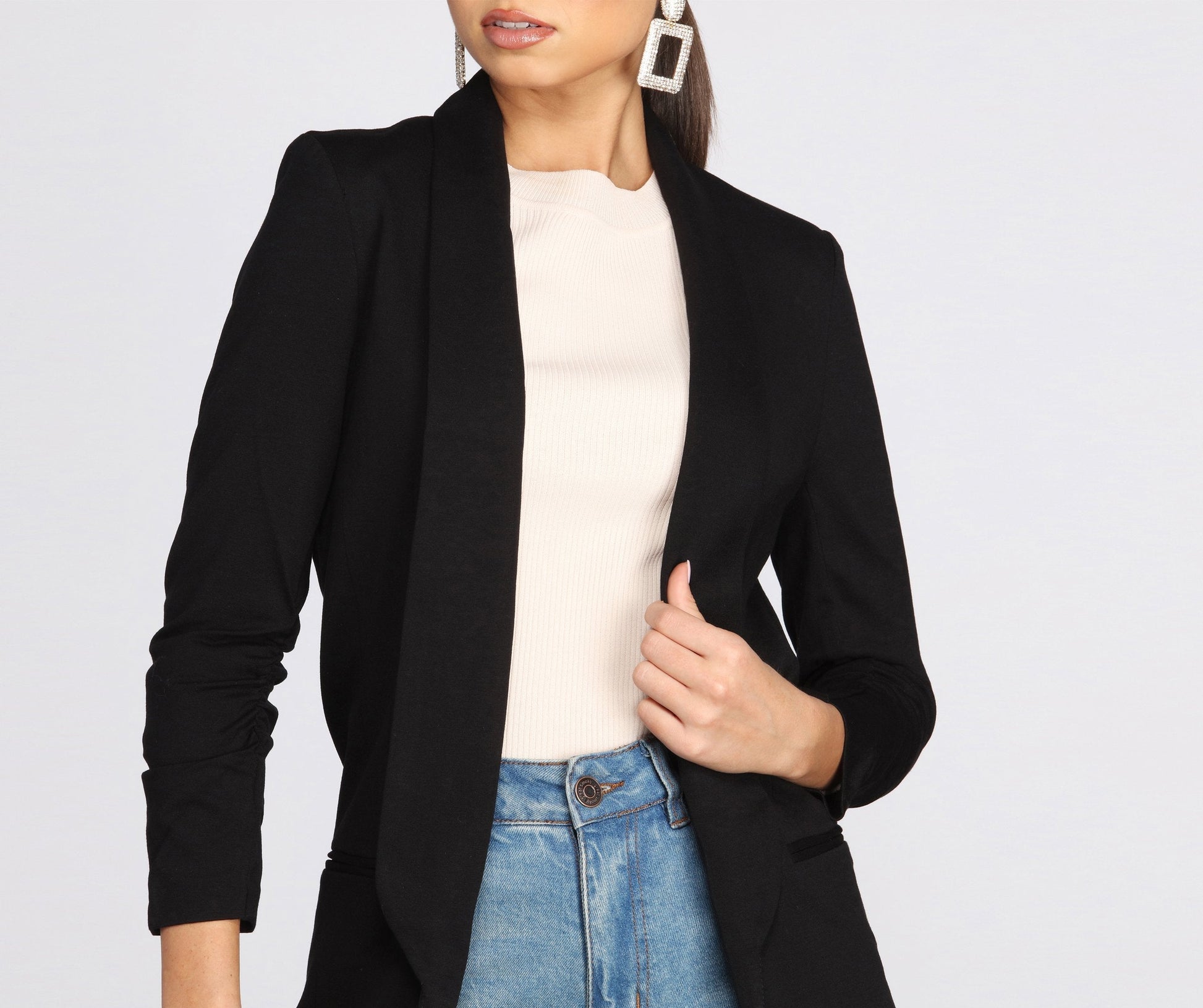 Boyfriend Blazer - Set The Rules Casual Woven Jackets