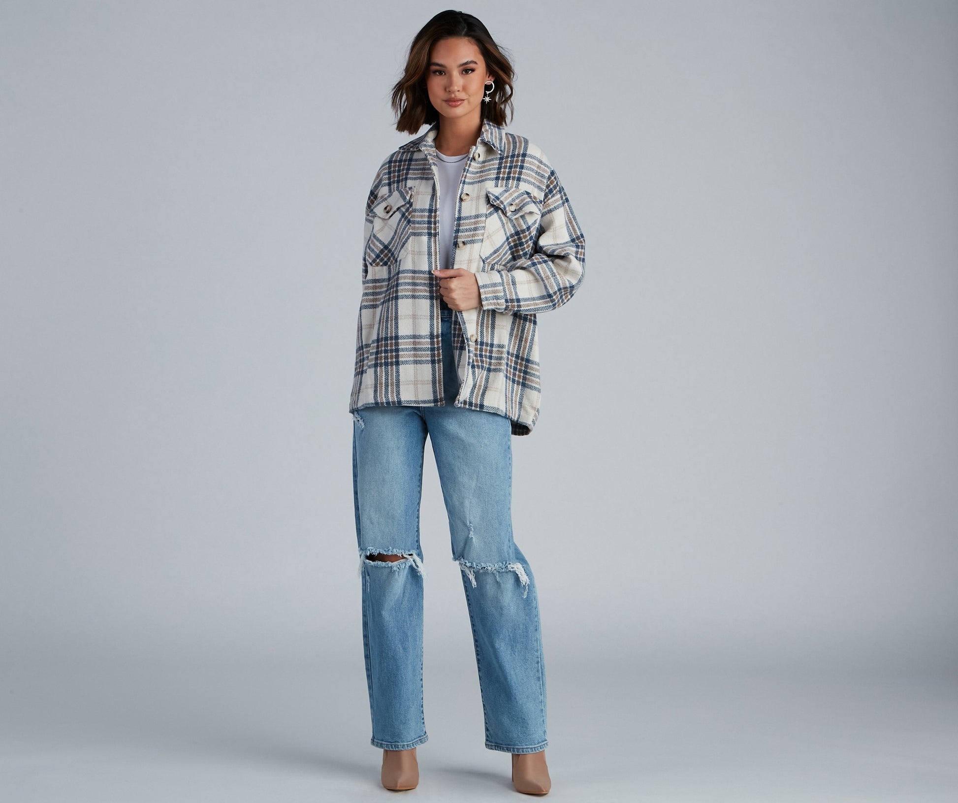 Plaid Shacket - Chill Out Casual Woven Jackets