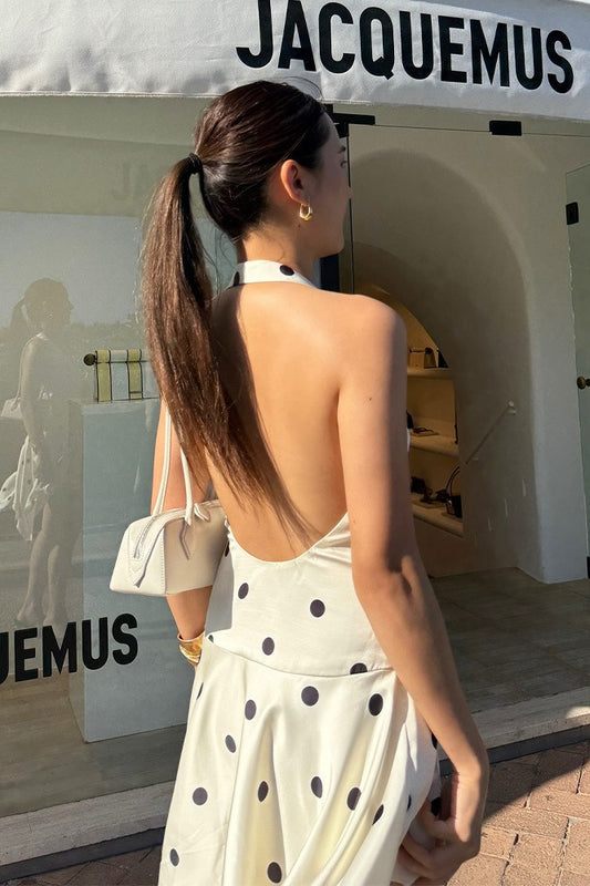 Neckholder-Minikleid mit C-Ausschnitt und Rückenfrei in A-Linie