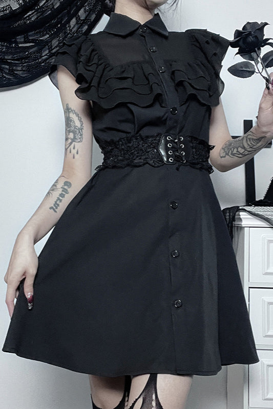 Gothic-Kleid mit Rüschentaille