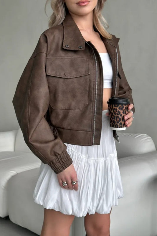 Leichter offener PU-Mantel