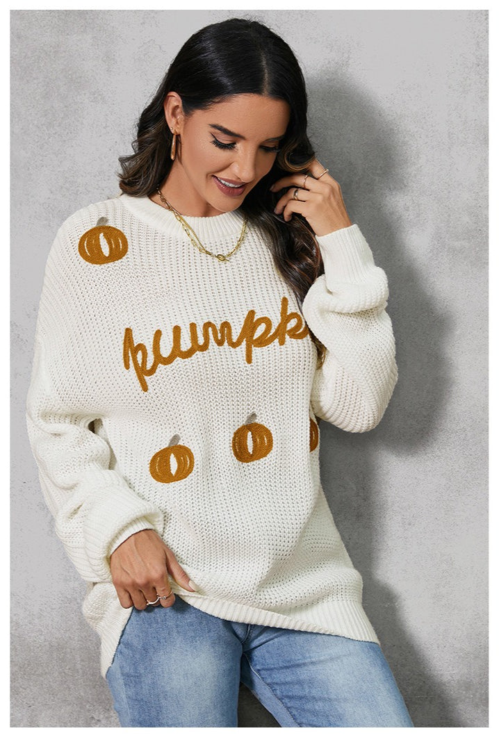 Pumpkin Graphic Knit Sweater