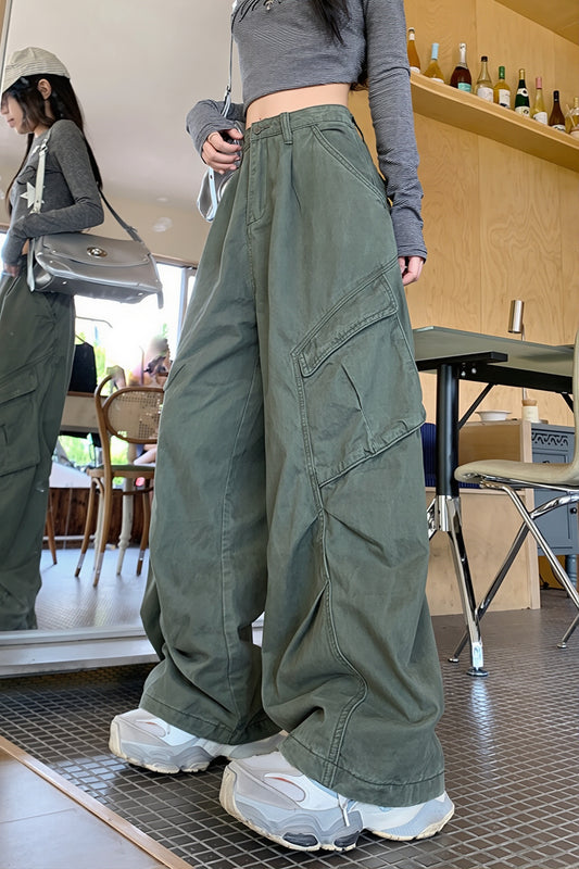 Oversized Patch Pocket Cargo Pants