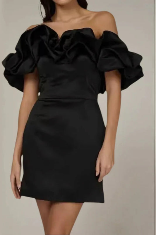 Puffkragen Slim Fit Party-Abendkleid 