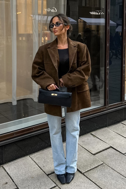 Jacke mit dickem Wildlederkragen