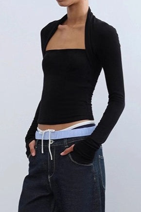 Abnehmbares Cape-Strickoberteil