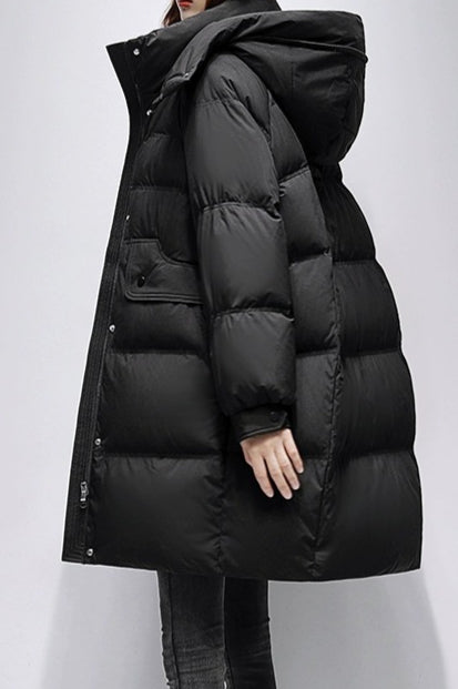 Long Oversize Insulated Puffer Jacket S / Black