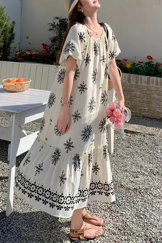 Loose Floral Long Vacation Boho Dress