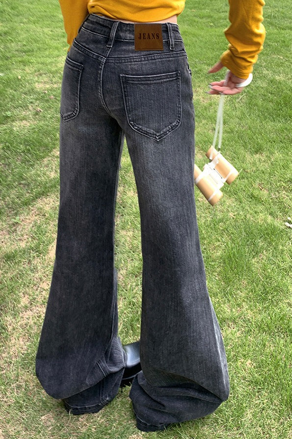 Low Rise Slim Stretchy Bamboo Print Flared Jeans