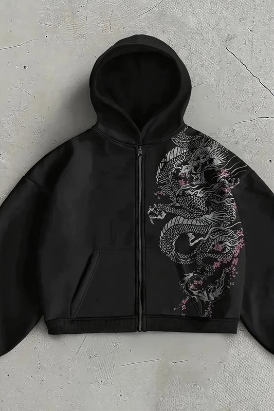 Dragon Graphic Cotton Hoodie