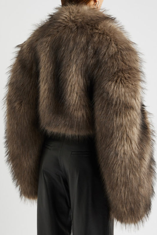 Vintage Kunstpelz Kurzmantel