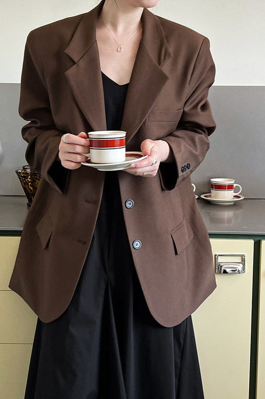 Vintage-Freizeitblazer mit langen Ärmeln