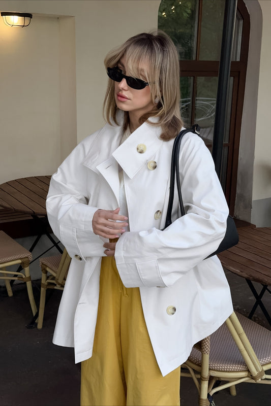 Vintage weiße Trenchcoat
