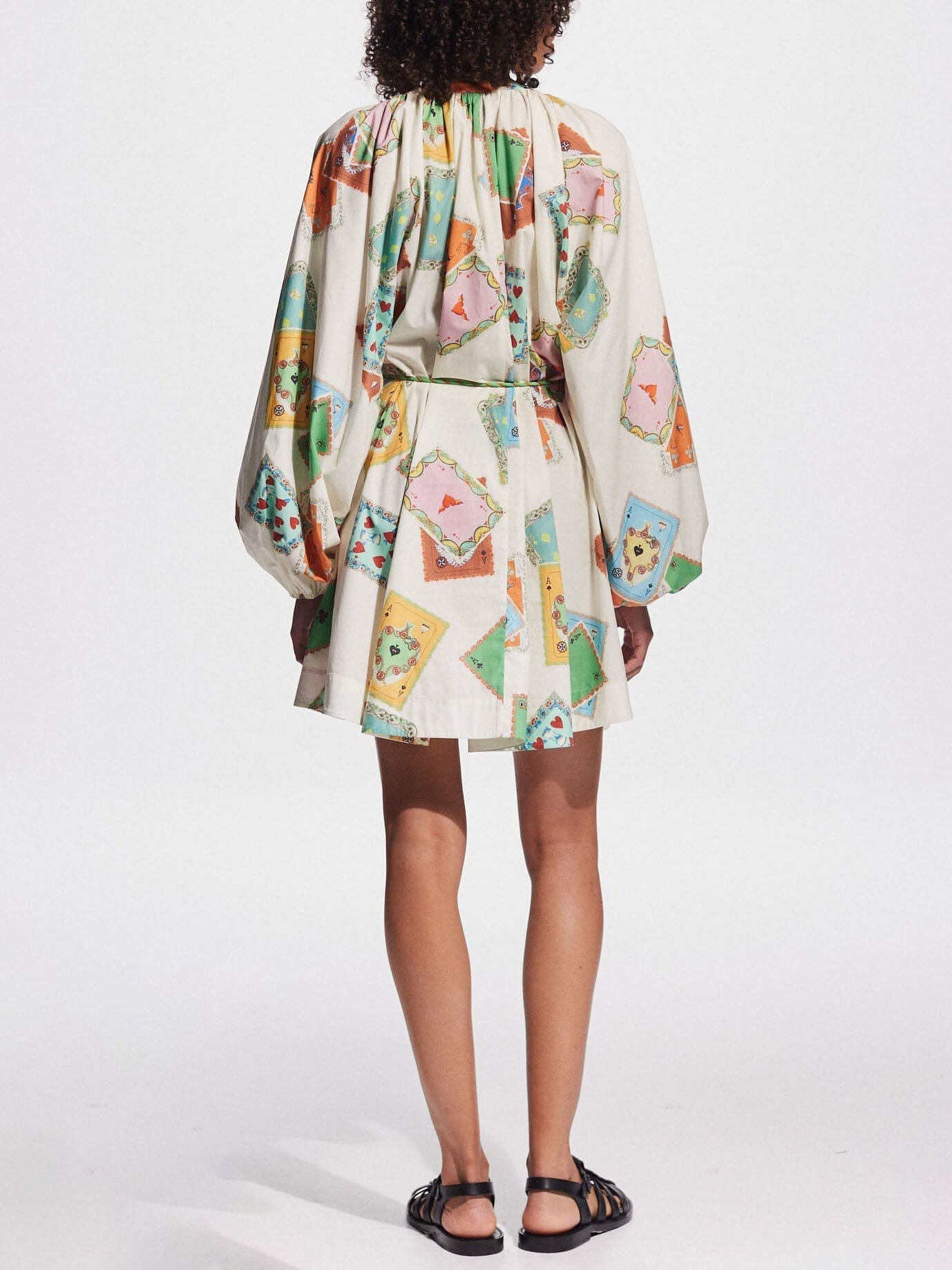 Unique Art Print Bubble Graceful Long Sleeve Versatile Mini Dress Dresses