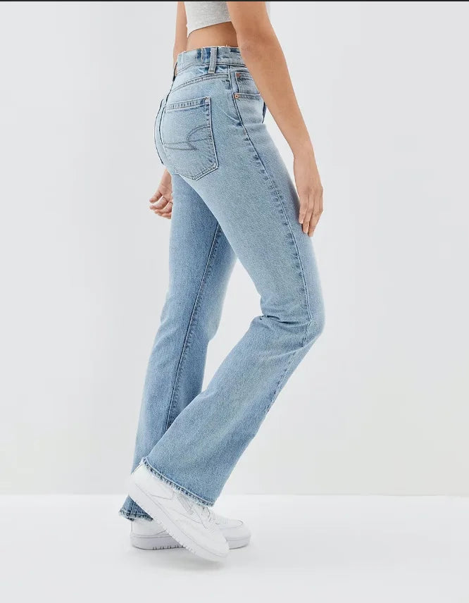 2024 New Slit Slim Flare Women’s High Waist Fashion Flared Pants Streetwear Jean
