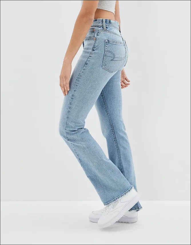2024 New Slit Slim Flare Women’s High Waist Fashion Flared Pants Streetwear Jean