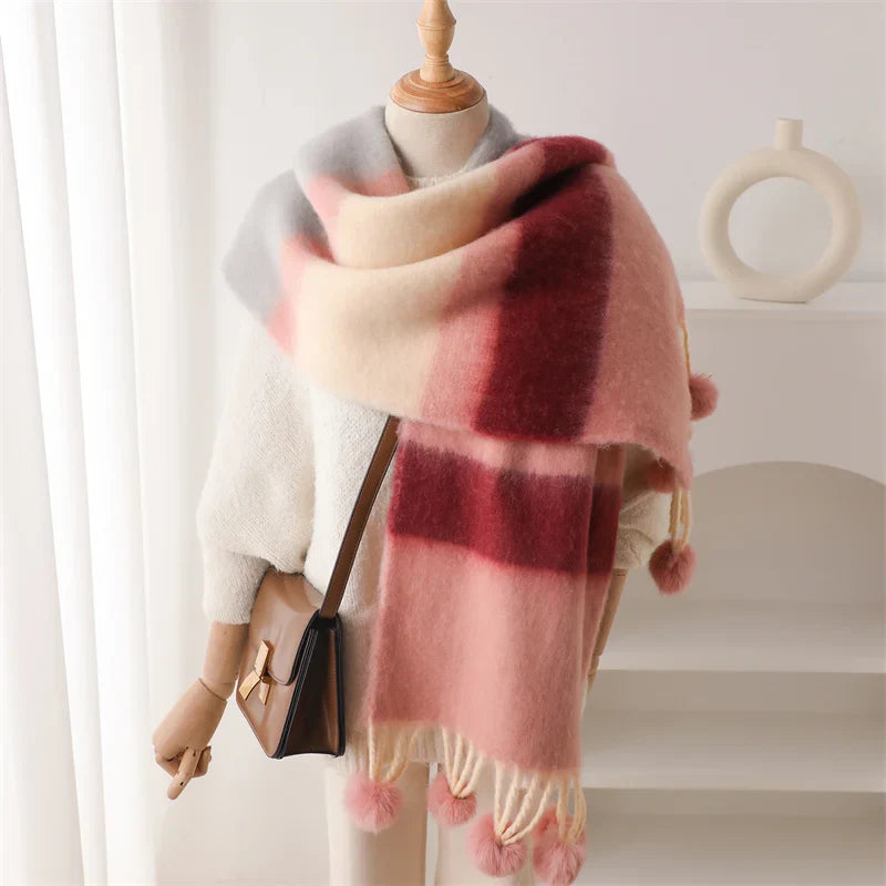 2024 Winter Multicolor Cashmere Loop Yarn Pashmina Scarf Scarfs-L