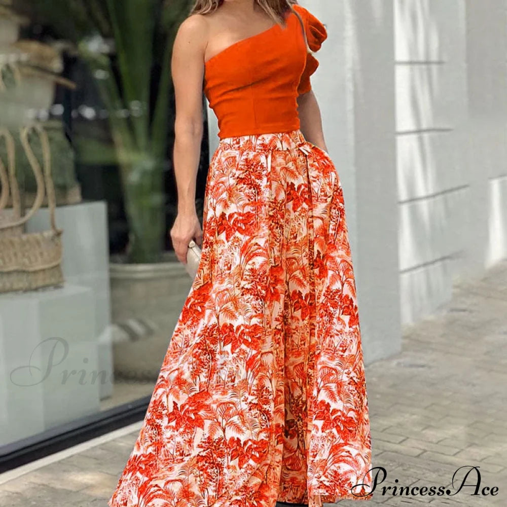 2024 Design Mid Warm-Season Autumn Wide Piece Suit Sets Arm Women’s Flowered Two Blouse Casual