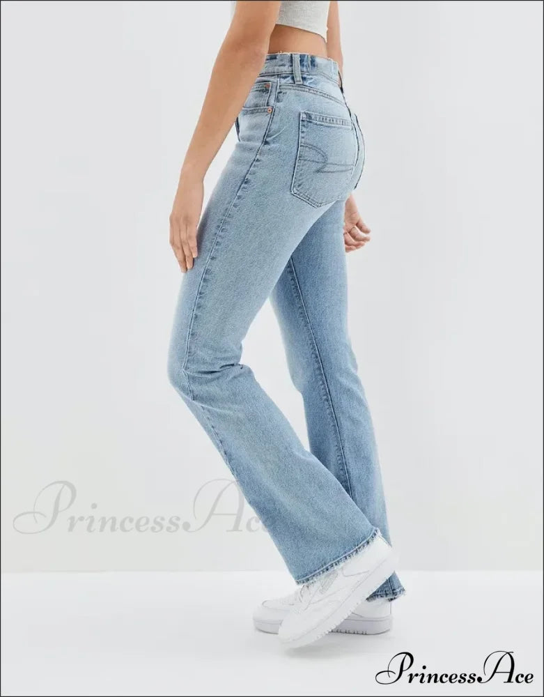 2024 New Slit Slim Flare Women’s High Waist Fashion Flared Pants Streetwear Jean