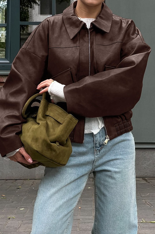 Vintage Braune Lederjacke