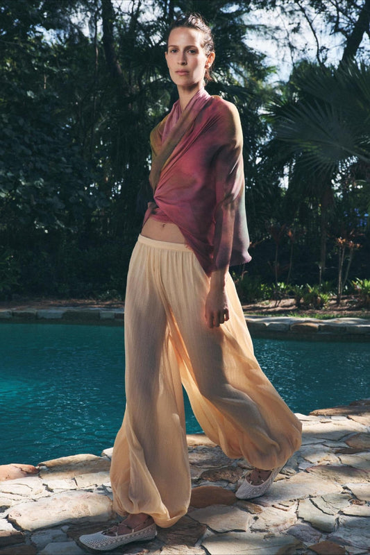 Plissierte Jogginghose mit hoher Taille