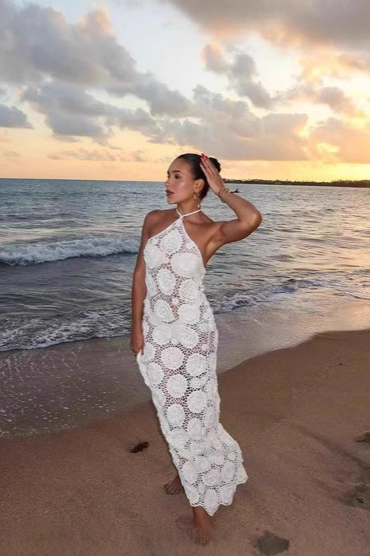 Jacquard Cutout Meerjungfrau Bodycon Boho Kleid