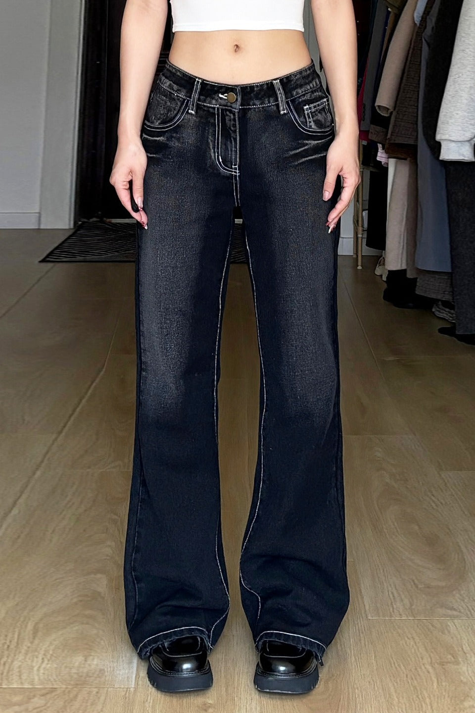Y2K Low Rise Bootcut Acid Wash Versatile Jeans