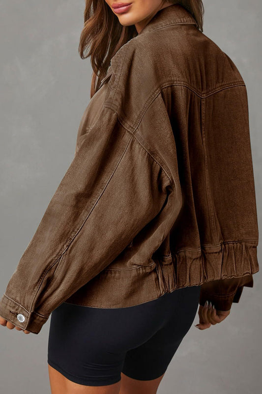 Langärmliger Denim-Arbeitsmantel