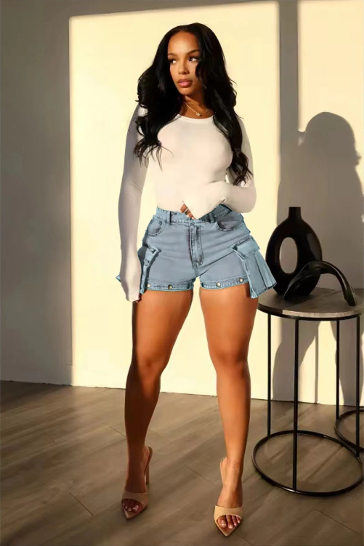 Detachable High Waist Wide Leg Jeans