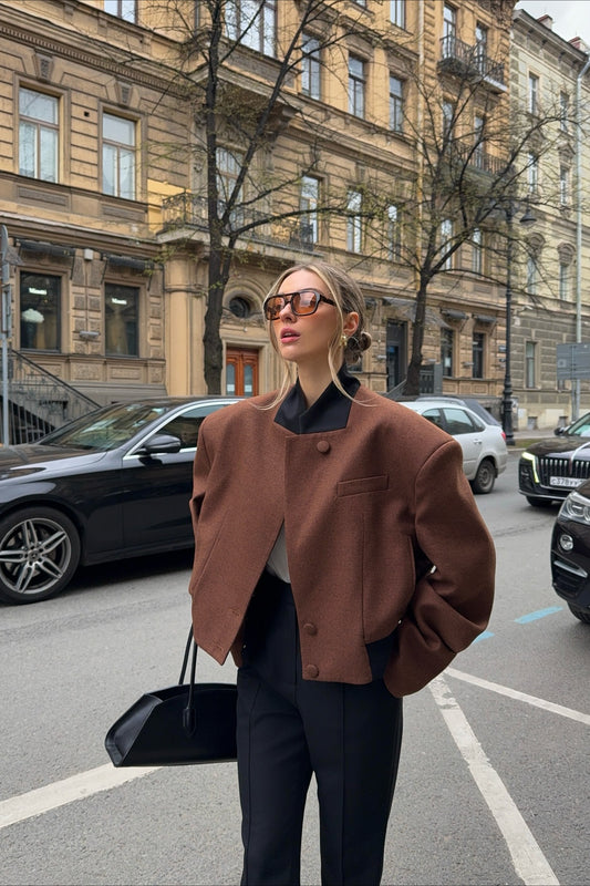 Mantel mit gepolsterten Schultern