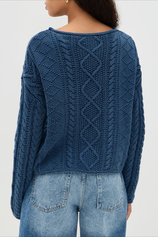 Vintage Locker gestrickte Flaggenbluse