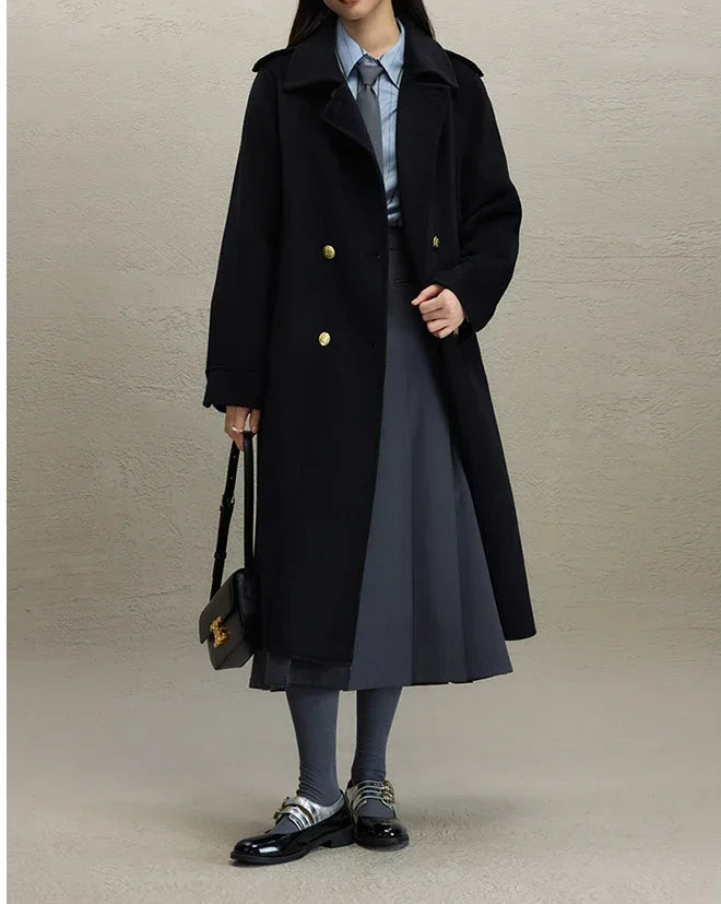 British Style Wool Red Coat Coats-241208