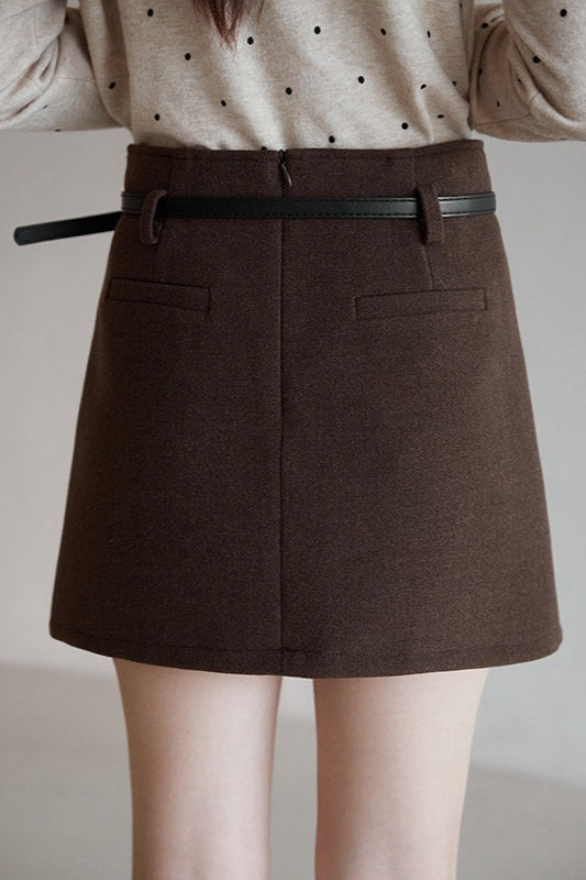 Rock mit einfarbigem Tartanmuster