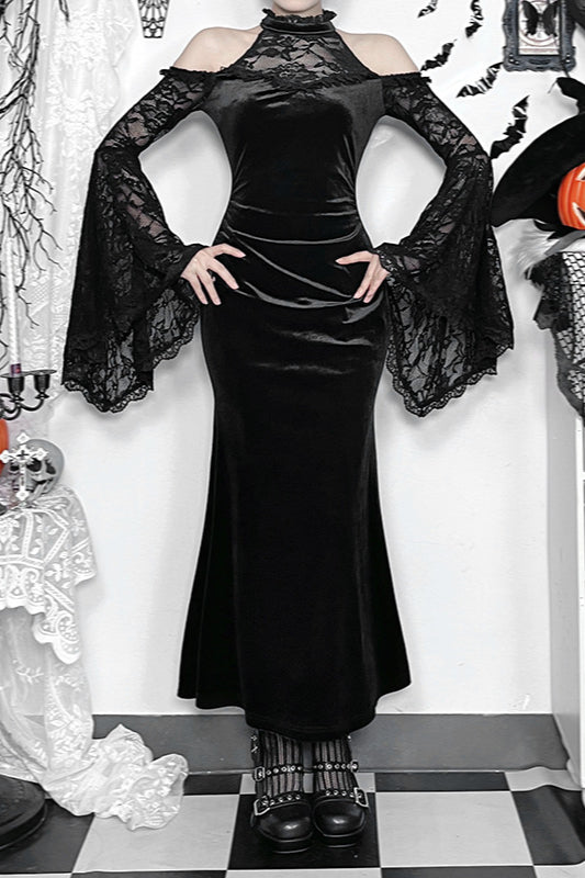Schulterfreies Hexen-Gothic-Kleid