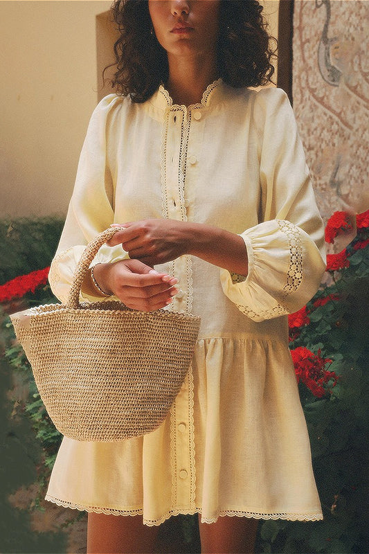 Figurbetontes Boho-Kleid im Cardigan-Stil mit Rüschen