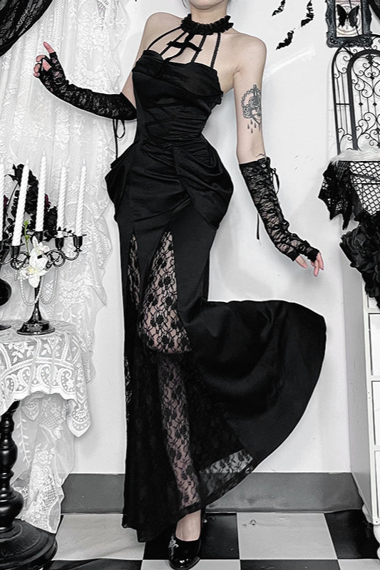 Subculture Maxi-Gothic-Kleid