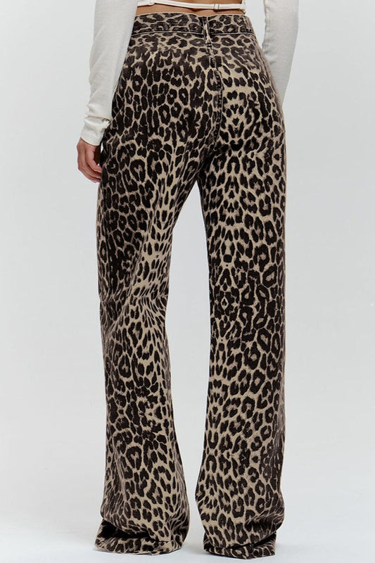 American Retro Leopard High Waist Hose 